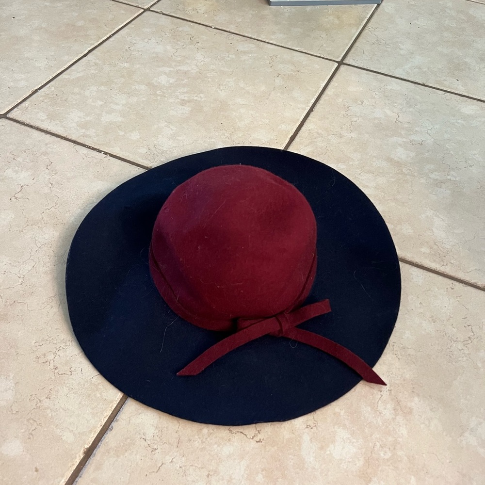 Two Tone/Colorblock Floppy Felt Hat NWT